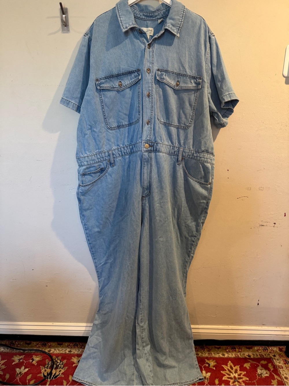 Universal Thread Light Blue Denim Short-Sleeve Jumpsuit Women's size 26